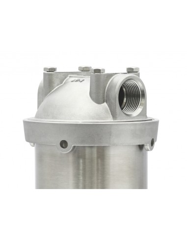 Wasserfiltergehäuse, Edelstahl V2A mit Halterung zum Untertisch Einbau