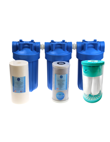 Trio Hauswasserfilter mit Ultra-, Aktivkohle- und Polypropylenfilter