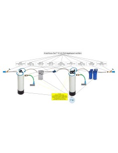 Anschluss-Set für T10 & T11 mit Schrägabsperrventilen (hier T10)
