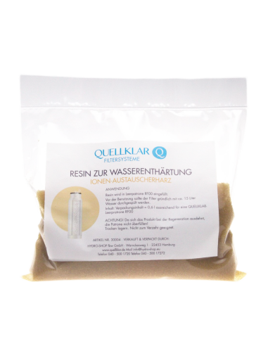 Resin zur Entfernung der Wasserhärte aus (Trink-)Wasser.