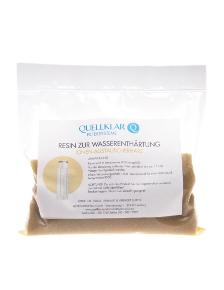 Resin zur Entfernung der Wasserhärte aus (Trink-)Wasser.