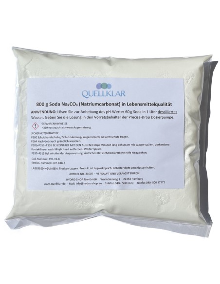 800g Soda (Natriumcarbonat) in der Tüte von Quellklar.de 800g Soda (Natriumcarbonat) in der Tüte von Quellklar.de