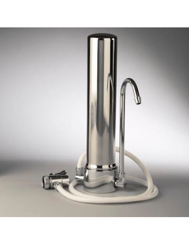 QuellKLAR KS 430 Tisch Wasserfilter aus Edelstahl - Wasserhahnfilter