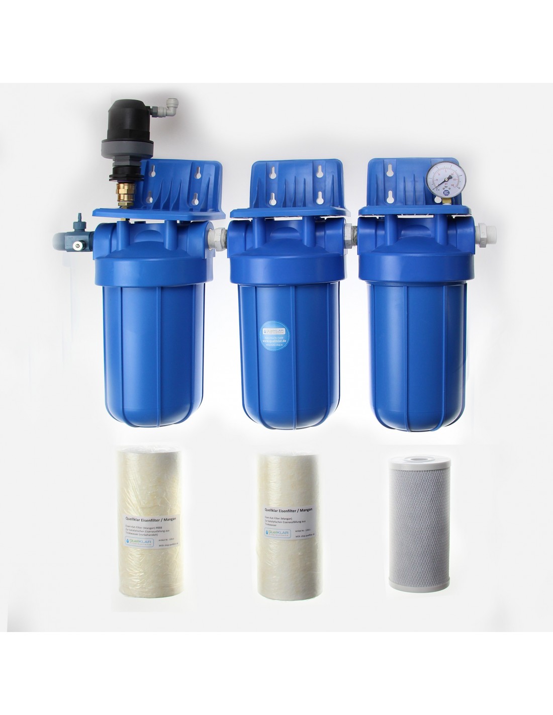 10 Filtergehäuse Wasserfilter 2x Eisenfilter 1 IG Brunnen Wasser Filter, Hauswasserwerke