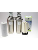 Haus Wasserfilter zur Desinfektion, 2 stufig, für vorgefiltertes Brunnenwasser, 6 Keramik Filterkerzen Edelstahlgehäuse