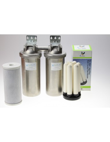 2-Stufiger Edelstahl Filter mit Keramikfilter und Aktivkohlefilter