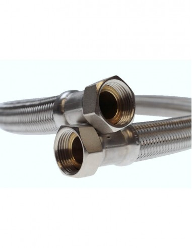 Panzerschlauch 100cm mit Edelstahlanschlüssen