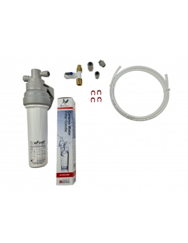 Eco Fast PushFit Filtergehäuse Untertisch mit KF12 Ultracarb inkl. Anschluss-Set