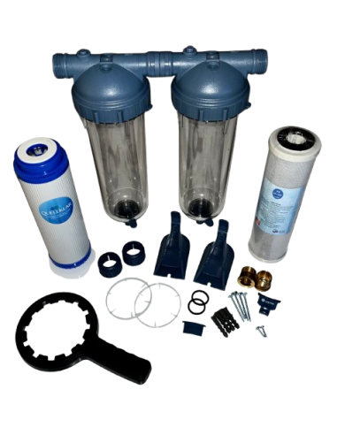 Der Quellklar Wohnmobil (WoMo) Wasserfilter: damit auch unterwegs sauberes Wasser fließt. Mit Aktivkohle- und Ultrafilter