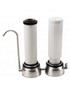 Anti-Kalk-Duo Auftischwasserfilter in Edelstahl 2