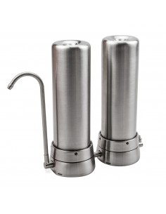 Anti-Kalk-Duo Auftischwasserfilter in Edelstahl