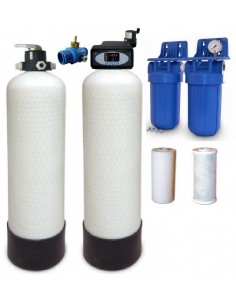 Großer Eisen- und Manganfilter mit Rückspülung und Entsäuerungspumpe